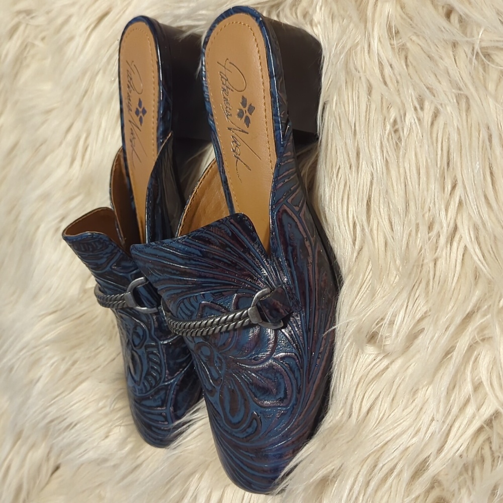 Blue Patricia Nash slip on mules shoes sz 6M - Picture 2 of 6